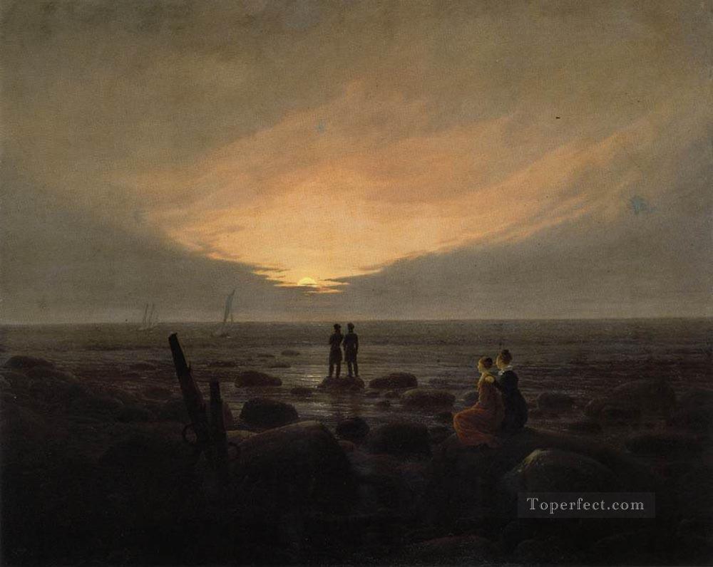 Moonrise By The Sea Romantic Caspar David Friedrich Oil Paintings